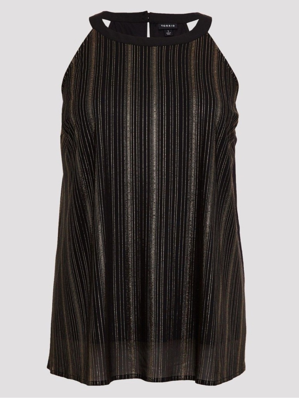 Torrid Black Metallic-Striped Halter Top Size 4X